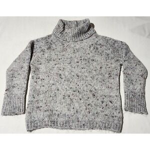 women's ASPEN pullover turtleneck Sweater Gray Alpaca knit size Small Italy‎